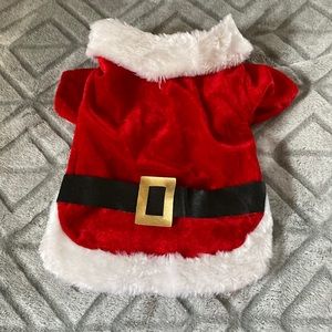 NWOT sz S dog Santa suit. Fits dog up to 12 pounds